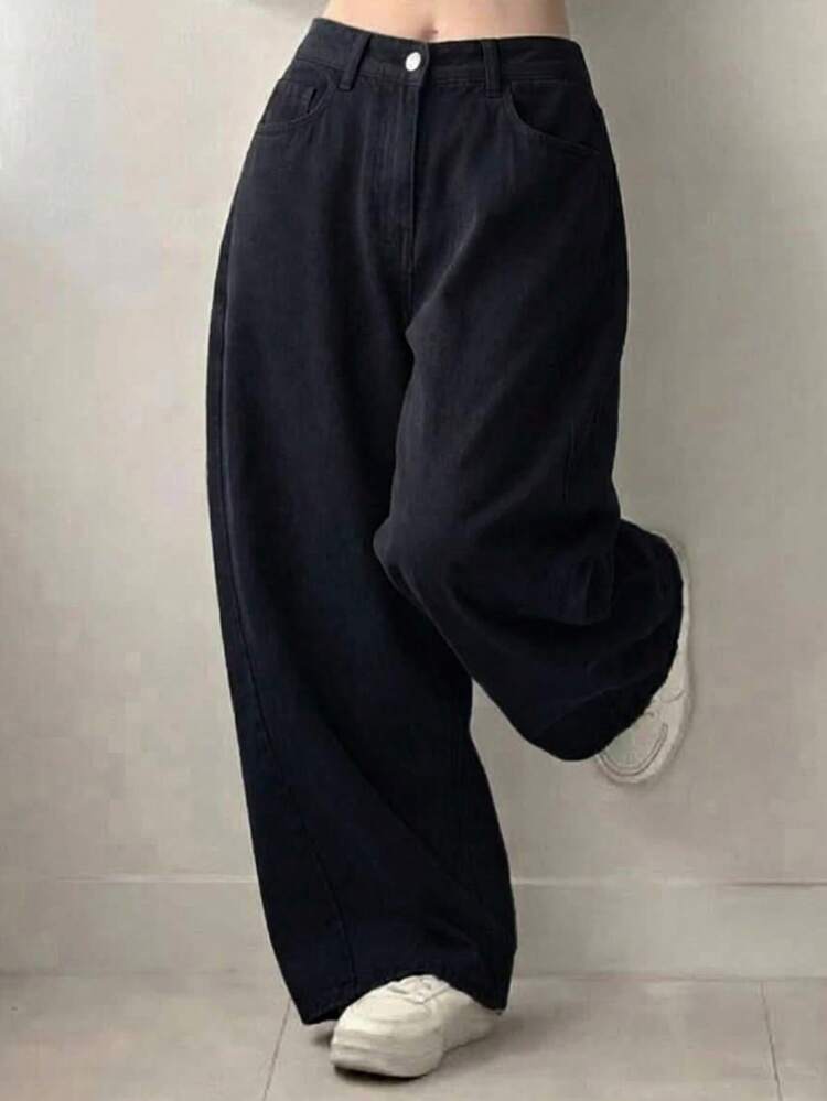 Women's Solid Color Minimalist Everyday Jeans