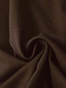 SHEIN CURVE+ Plus Size Casual Minimalist V-Neck Loose Knit Dress - Coffee Brown - View 5