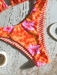 Swim Mod Bộ bikini hai mảnh buộc cổ in họa tiết ngẫu nhiên dành cho nữ, thích hợp cho mùa xuân/hè. - Nhiều màu - Xem 6
