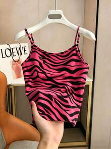 Resyla Top de tirantes de mujer con estampado de cebra para el verano - Multicolor - Ver 1