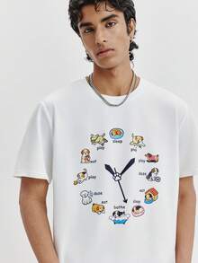 TOKVUE Men's Casual Dog Print T-Shirt, Summer - White - View 4