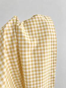 Elamini Women's Minimalist Solid Plaid Print 2 In 1 Mini Dress - Pale Yellow - View 6