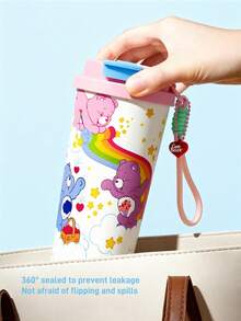 SHEIN X Care Bears 500ml /16 Oz 真空保溫不鏽鋼杯，1個防漏蓋，適用於熱飲/冷飲，適用於大多數杯架 - 粉色 - 查看 4