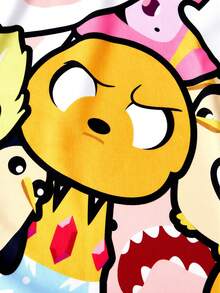 ADVENTURE TIME X SHEIN 1件卡通印花浴巾、海灘巾，可用於海灘、游泳巾 - 粉色 - 查看 5
