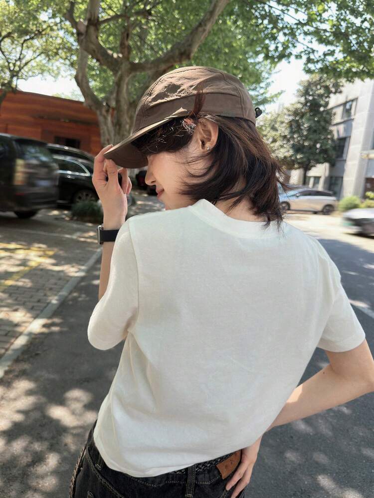 Women's Casual Street Style Round Neck Short Sleeve T-Shirt