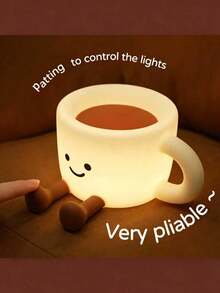 Cute Coffee Cup Night Light - 3 Brightness Levels Lamp With Touch Control 7 Colors, Silicone Lamp With 30 Min Timer, USB Rechargeable - Soft Lighting And Design, Suitable For Room, Creative Gift - Coffee cup night light - View 2