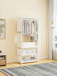 1PC Multifunctional Portable Wardrobe Closet Dustproof Freestanding Floor Standing Assembly Storage Rack For Bedroom Living Room Home Holiday Gift Christmas Gift - Multicolor - View 16