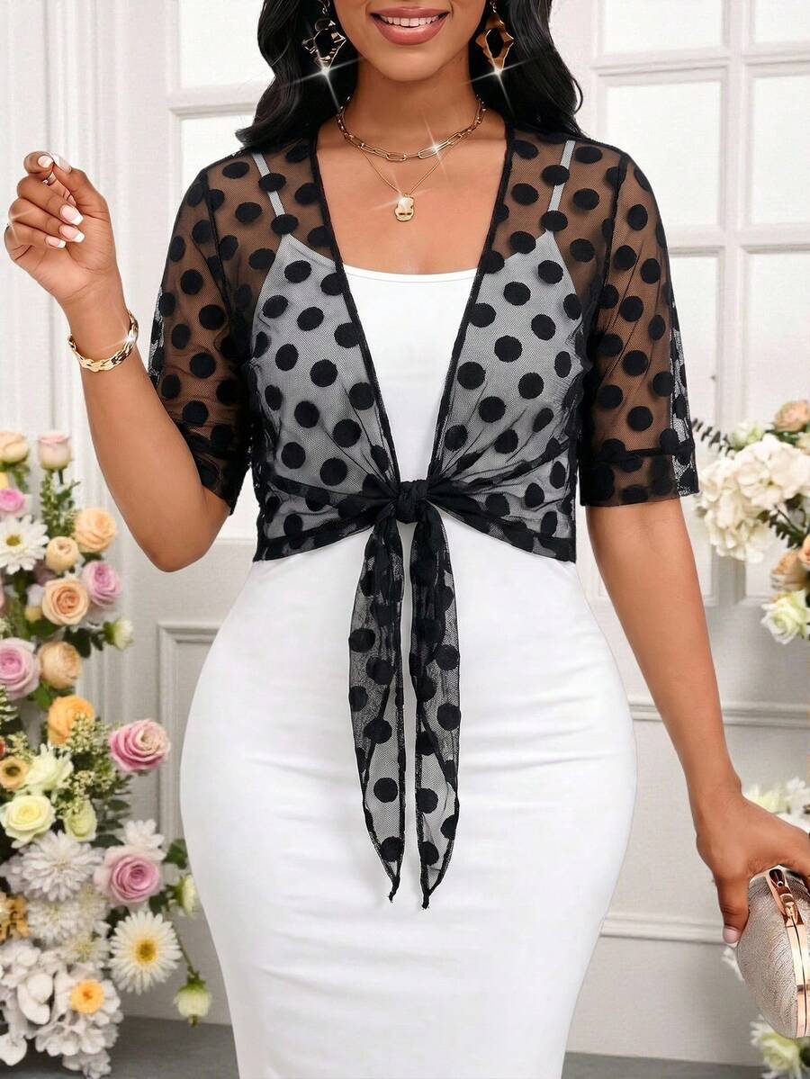 SHEIN Lady Đầm ngắn ôm sát đính sequin dành cho nữ, trang phục dự tiệc thời trang. - màu đen - Xem 1