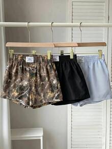 SHEIN EZwear 大码女式休闲日常短裤，多色 - 彩色 - 查看 5