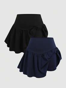 SHEIN 2 chiếc váy cho bé gái tuổi teen - Đen và trắng - Xem 6