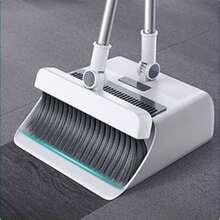 Three-In-One Broom Dustpan Set, Which Integrates Broom, Dustpan And Hidden Brush, 180 Rotation Without Dead Angle Cleaning, Automatic Rebound And Leak-Proof Scanning, Scraping Hair Without Hand Pulling, Folding And Standing Storage, Saving Space, Making Home Cleaning More Efficient And Convenient. - Triple - View 5