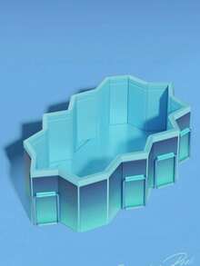 1pc 102.36*65*22 Inch Durable, Wear-Resistant, Foldable In-Ground Swimming Pool, Made Of PVC, Rectangular Outdoor Folding Water Play Pool, Perfect For Family Fun, Suitable For Ages 14 And Up - C - View 5