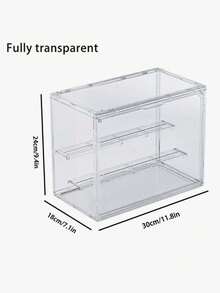 1个长方形透明收纳盒，防尘，适用于收藏品、鞋子、包包、毛绒玩具和化妆品展示柜，适合客厅、展厅和商场使用。 - 無色 - 查看 7