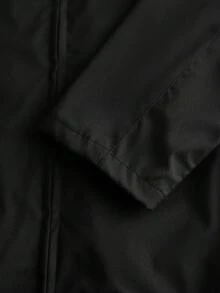 Officeau Men's Collared Jacket, Sports Casual Zip-Up Lightweight Windbreaker, Suitable For Spring/Autumn Outdoor & Casual Wear, Thin Design, Urban Functional - Black - View 5