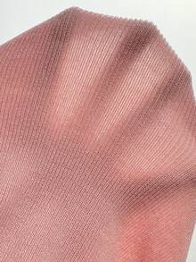 SHEIN Women's Solid Color Hollow Out Drop Shoulder Long Sleeve Sweater And Knit Slip Dress 2-Piece Set - Pink - View 5