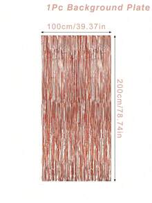 Cortina metálica brillante de oro rosa, decoración de fondo para fiesta de cumpleaños y despedida de soltera - Oro rosa - Ver 3