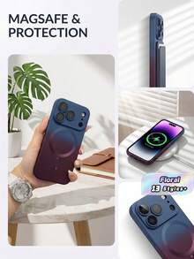 适用于 17 Pro Max、17 Pro、17 Air 的时尚渐变硅胶多色磨砂磁吸手机壳，也适用于 17、16、15、14、13、12、11 Pro Max Plus、16E 的保护套 - 藍紅色 - 查看 2