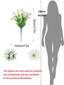 6束人造牽牛花 抗UV耐候假花 逼真仿真綠植 適用戶外前門門廊花園露台庭院裝飾 絲製植物耐候垂吊藤蔓 季節性景觀居家裝飾 人造花藝布置 - 白色 - 查看 7