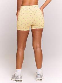 Musera Sport 樱桃印花无缝高腰塑形运动健身健身房可爱普拉提日常 - 黃色 - 查看 4