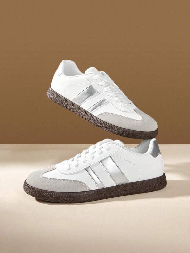 CUCCOO EASI 2026 New Spring Women Retro Versatile Casual Sneakers, Flat White Shoes