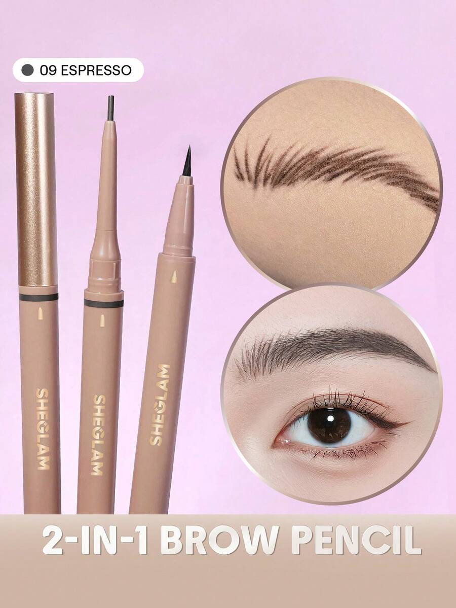 SHEGLAM Brows On Demand 二合一眉筆-濃縮咖啡防水液體眉筆防汗防油眉毛填充勾勒眉毛霜凝膠化妝品眉毛 品牌 美容 化妝 化妝品 適合女性與女孩 完美搭配夏季春季 Y2K 時尚 流行 生日 母親節禮物 假期 派對準備就緒 最佳顏色 - Espresso - 查看 1