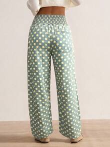 Bohemela Women's Loose Solid Color Woven Wide Leg Pants, Spring/Summer - Medium Wash - View 5