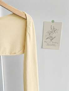 Tseoso Solid Crop Bolero Shrug Top For Summer,Summer Top - Apricot - View 5