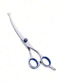 1/2/4Pcs Professional Pet Grooming Scissors Set, Round Tip Curved Shears, Fishbone Thinning Scissors & Stainless Steel Double-Sided Dematting Comb, Dog Cat Hair Cutting Grooming Kit - Blue - View 8
