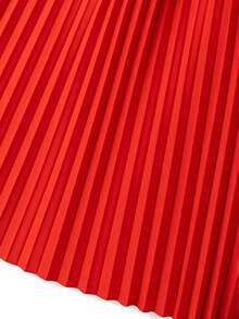 GlowEve CURVE Vestido de talla grande de unicolor con decoración floral 3D - Rojo - Ver 6