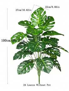 70-100cm Large Artificial Monstera Tree Fake Palm Plants Plastic Turtle Leafs Tropical Artificial Landscape Plants For Home Garden Office Party Wedding Decor, Valentine Day, Gift Gifts Birthday Graduation - Dark Green - View 9