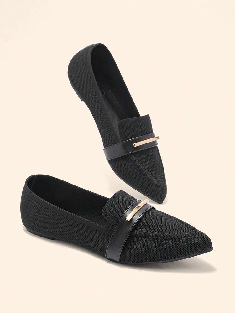 CUCCOO BASICS Women's Pointed Toe Metal Design Fashion Versatile Shoes