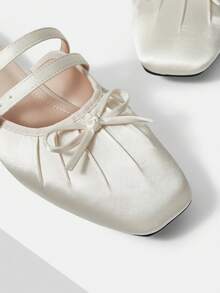 MOTF PREMIUM FASHIONABLE VINTAGE COMFORTABLE CASUAL BOW DECOR FLATS FOR CHRISTMAS SPRING SHOES - Rice apricot - View 5