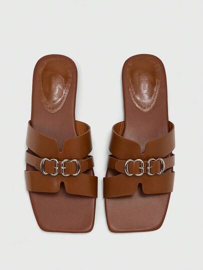 CUCCOO BIZCHIC Simple And Versatile Temperament Comfortable Fashion Generous Commuter Vacation Beach Flat Sandals