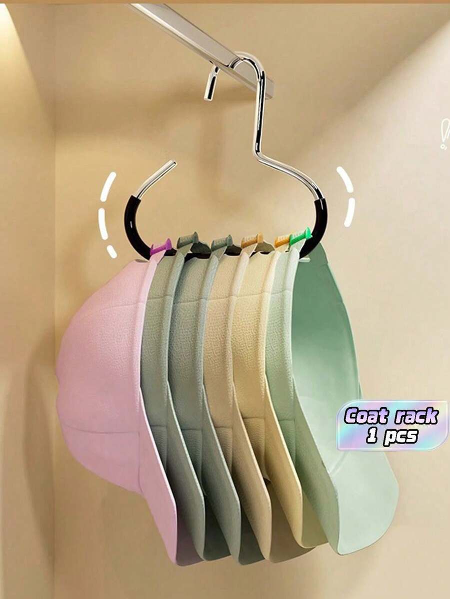 Móc treo mũ 1 chiếc, giá treo chống trượt, móc treo tròn sáng tạo, móc treo tủ quần áo bằng thép không gỉ, thích hợp để treo mũ, áo hai dây, cà vạt, khăn quàng cổ và đồ lót. - Nhiều màu - Xem 1