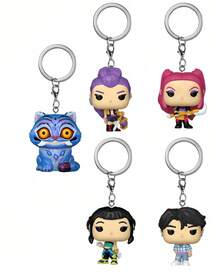 K-Pop恶魔猎人神秘Funko Pop！Rumi、Mira、Zoey、Jinu和Derpy钥匙扣（盲盒包装） - 彩色 - 查看 6