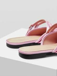 MOTF PREMIUM FASHIONABLE VINTAGE COMFORTABLE CASUAL BOW DECOR FLATS FOR CHRISTMAS SPRING SHOES - Baby Pink - View 7