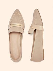 CUCCOO BASICS Flat Slip-On Shoes, Minimalist Style, Slimming, Versatile, Professional Women Shoes - Apricot - View 5