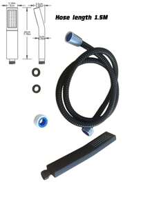 1 Set Of Shower Combination, 8-Inch Pressurized Square Rain Shower Head, With 3 Spray Modes, Hand-Held Shower Head, Equipped With 59-Inch Extra-Long Hose, 3-Way Diverter, Shower Head Bracket, G1/2 Universal Top Shower Head Set, Easy To Install - Black-stainless Steel Nozzle - View 7