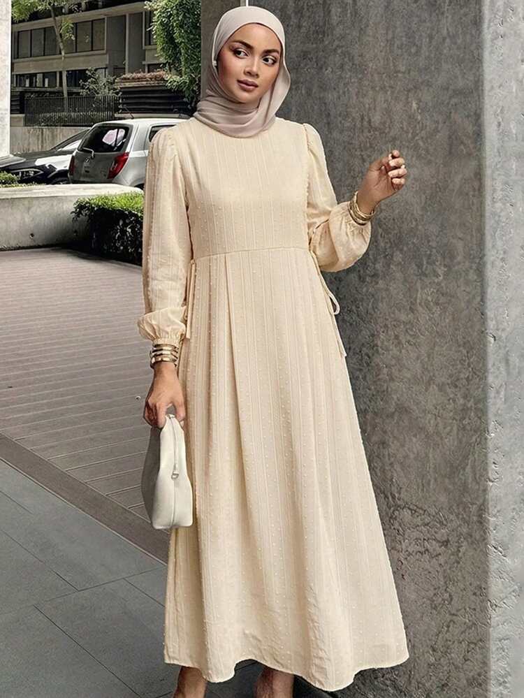 Loose Casual Elegant Blue Round Neck Dress For Women, Spring & Summer