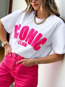 DrmWander Women's T-Shirt, Short Sleeve Graphic Tee, Casual Street Style, Cute Summer Top - 黑色 - 查看 3