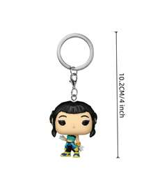 Funko 1个黑色双马尾卡通表演者乙烯基人偶钥匙扣，10.2厘米口袋大小吊坠，带金属环和扣环，盒装收藏品，可作为钱包、钥匙或架子展示配件 - 彩色 - 查看 2