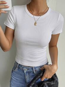 Livesso Áo hai dây nữ thanh lịch, màu trơn, dáng ôm, thích hợp cho mùa thu và mùa đông. - trắng - Xem 5