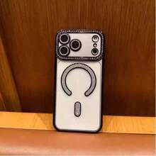 2025 Premium Sparkling Rhinestone Phone Case Compatible With IPhone 17 AIR 16 15 Pro Max Plus Magnetic Clear Lens Protection - Black - View 13