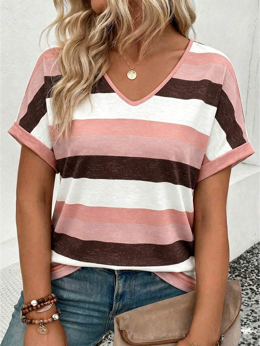 EMERY ROSE Plus Size T-Shirts - Multicolor - View 1