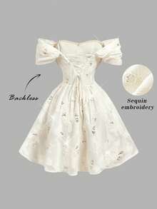 Women Midi Dresses - Apricot 2 - View 5