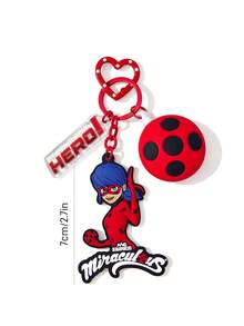 Miraculous Ladybug X SHEIN Decorative Keychain, Bag Hanger - Red - View 3
