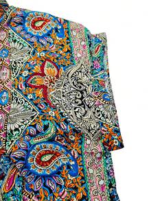 EMERY ROSE Plus Size Casual Loose Fit Cashew Flower & Print Shirt - Multicolor - View 6