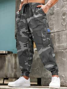 Manfinity Roughcore Pantalones cargo de camuflaje para hombres de talla grande - Multicolor - Ver 3