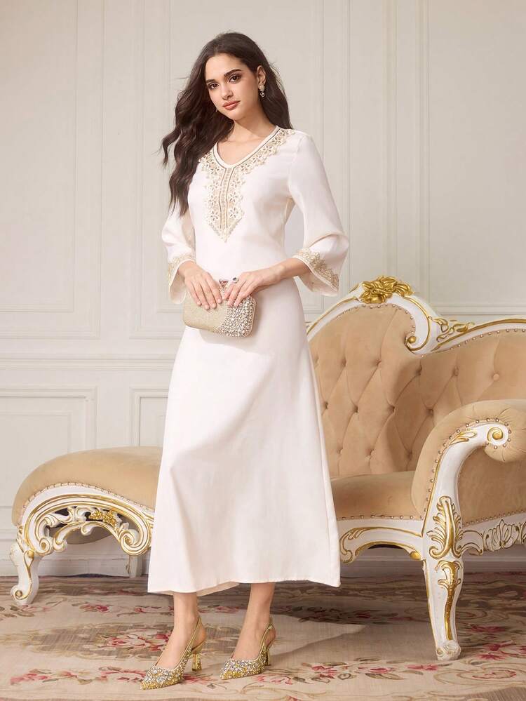CUCCOO TILAWA Summer Ladies Elegant Luxury Rhinestone Back Empty Shoes Shopping Party Commuter Office Fashion Pointed Golden Heels