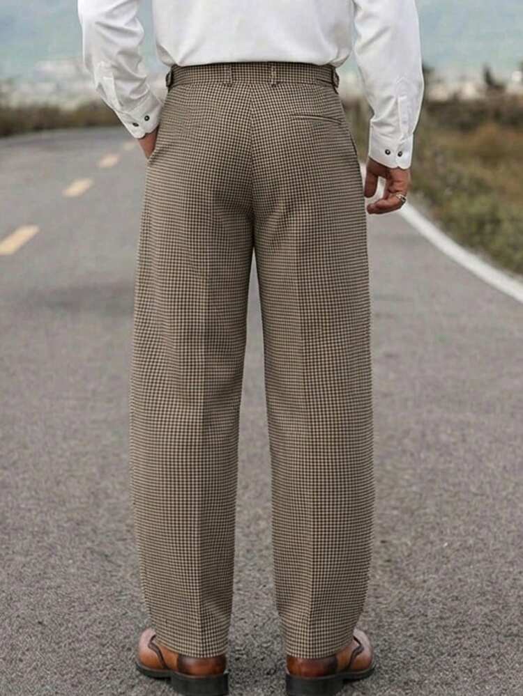 Men's Khaki Loose Pleated Design Long Pants, Spring/Summer